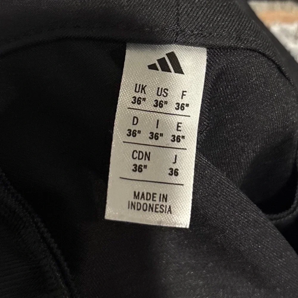 Adidas Mens Golf Shorts Black Size 36 Performance Athletic Flat Front 3-Stripe
